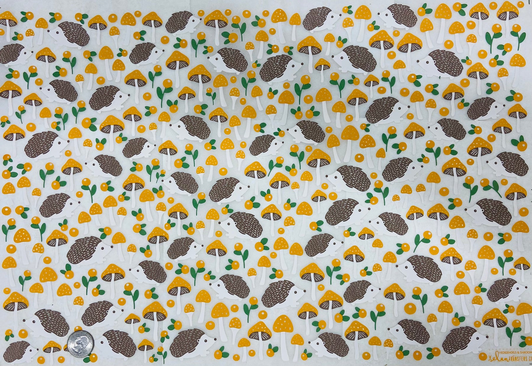 Hedgehogs & Shrooms  - Underglaze Transfer Sheet