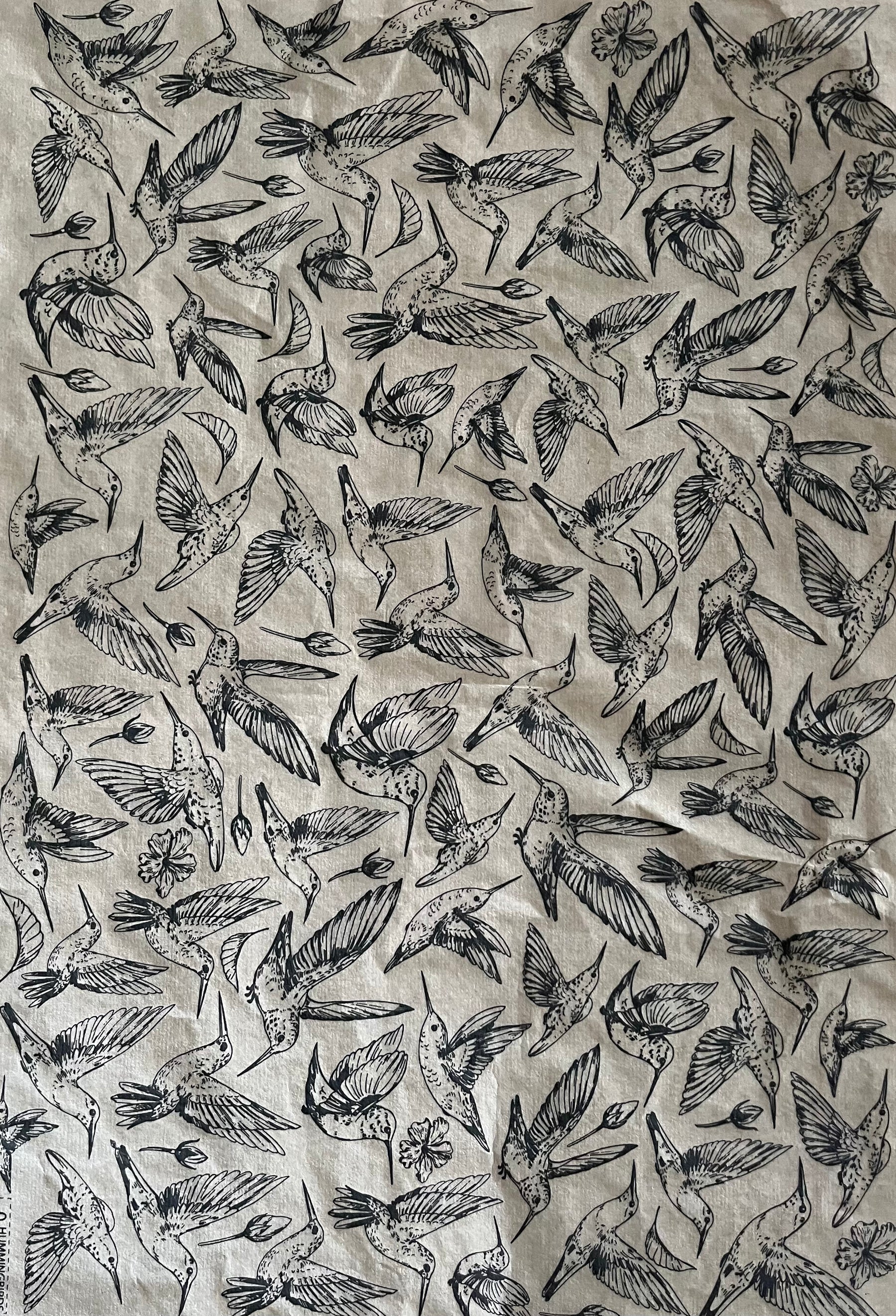 Hummingbirds - Underglaze Transfer Sheet