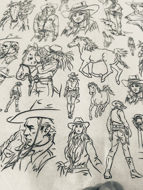 Wild West  - Underglaze Transfer Sheet